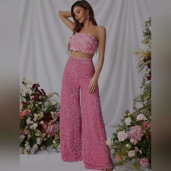 Unique Sequins Barbie Pink Party Pants. - Picture 5 of 5